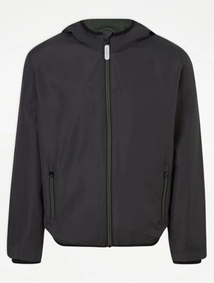 Black Lightweight Hooded Jacket Kids at ASDA