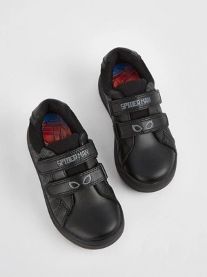 Marvel SpiderMan Boys Black 2 Strap School Shoes School at ASDA