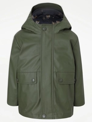 Khaki 3 in 1 Shower Resistant Fisherman Jacket Kids at ASDA