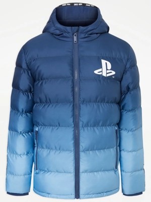 PlayStation Blue Ombré Padded Shower Resistant Coat Kids at ASDA
