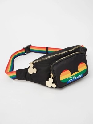 Disney Mickey Mouse Black Rainbow Bum Bag Women at ASDA