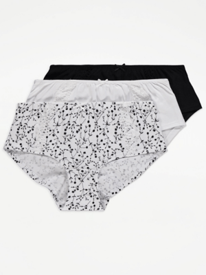 Lace Trim Short Knickers 3 Pack Women at ASDA