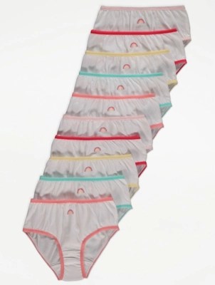 Rainbow Print Briefs 10 Pack Kids at ASDA