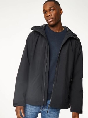 Black Lightweight Zip Up Jacket Men at ASDA