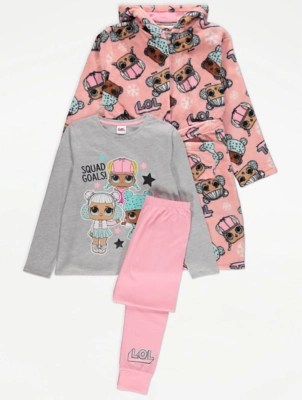 L.O.L. Surprise! Pyjamas and Dressing Gown Set Kids at ASDA