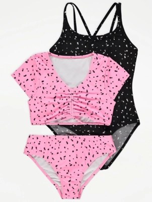 Mark Making Printed Swimsuit and Bikini Set Kids at ASDA
