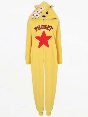 Children In Need Pudsey Bear Yellow Onesie Women at ASDA