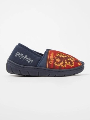 Harry Potter Hogwarts Navy Fullback Slippers Kids at ASDA