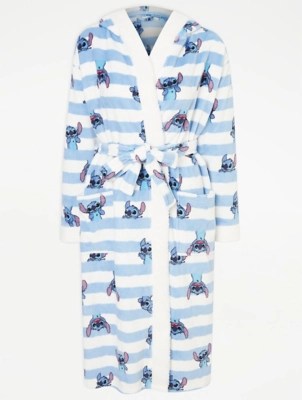 Disney Lilo Stitch Blue Striped Dressing Gown