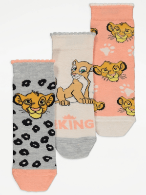 Disney The Lion King Simba Socks 3 Pack Kids at ASDA