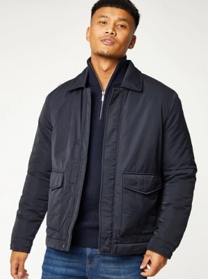 Navy Lightweight Collared Jacket Men at ASDA