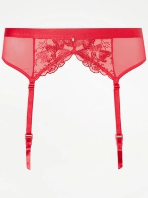 Entice Red Embroidered Suspender Belt Women at ASDA