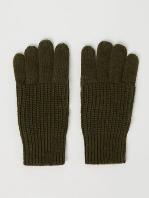 Khaki Knitted Gloves Men at ASDA