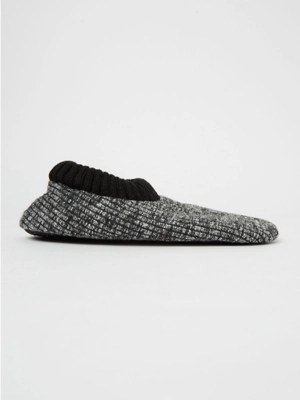Grey Knitted Slipper Socks Men at ASDA