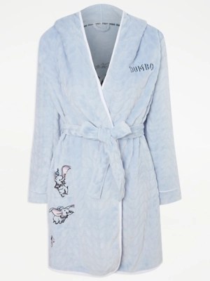 Disney Dumbo Blue Hooded Dressing Gown Women at ASDA