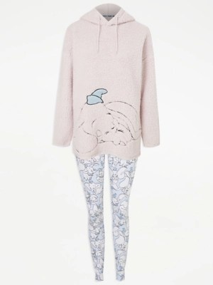 Disney Dumbo Hooded Fleece Pyjamas Women at ASDA