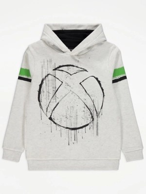 Xbox Light Grey Drip Print Hoodie Kids at ASDA