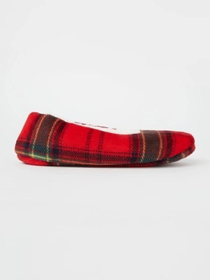 Red Check Christmas Slipper Socks Women at ASDA