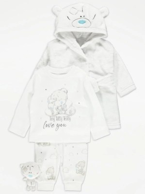 Tiny Tatty Teddy Pyjamas Dressing Gown and Soft Toy Gift Set Baby