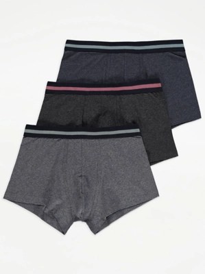 Grey Hipster Trunks 3 Pack Men at ASDA