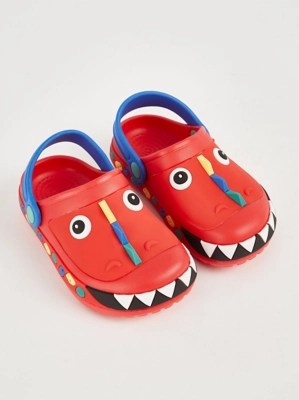 Red Dinosaur Clogs Kids at ASDA