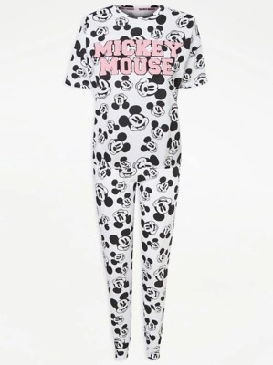 Disney Mickey Mouse Black Cuffed Pyjamas Women at ASDA