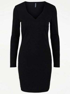 PIECES Black Long Sleeve Mini Dress Women at ASDA