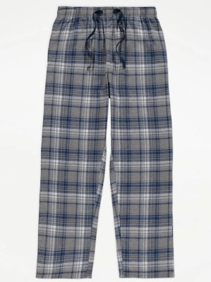 Grey Check Woven Pyjama Bottoms Men at ASDA
