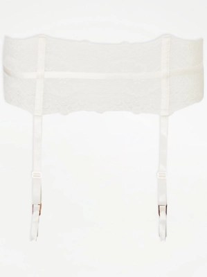 Entice White Lace Suspender Belt Women at ASDA