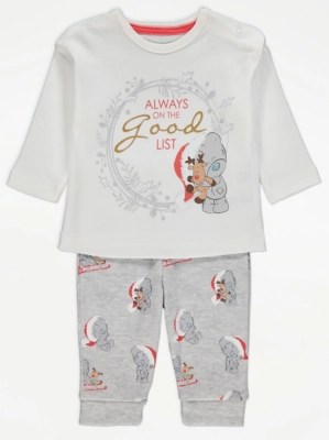 Tiny Tatty Teddy Long Sleeve Christmas Pyjamas Baby at ASDA