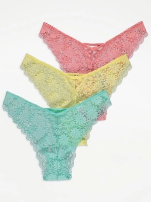Lace Super High Leg Knickers 3 Pack Sale & Offers at ASDA