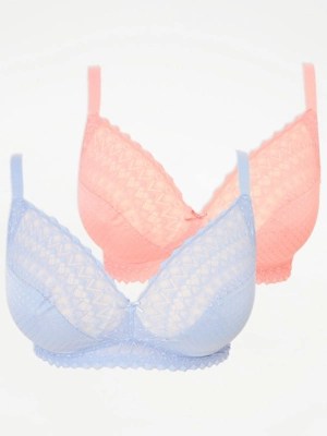 Jacquard Non Wired Bra 2 Pack Women at ASDA