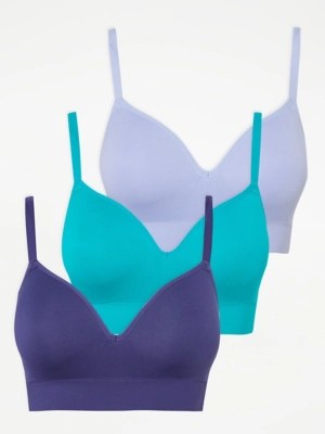 Non Wired Bra 3 Pack Lingerie at ASDA
