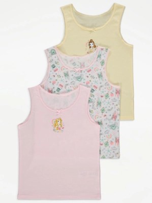 Disney Princess Vests 3 Pack Kids at ASDA