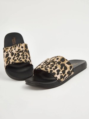 Leopard Print Sliders Women at ASDA