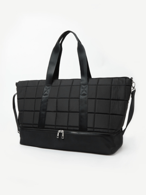 Black Quilted Holdall Bag Women at ASDA