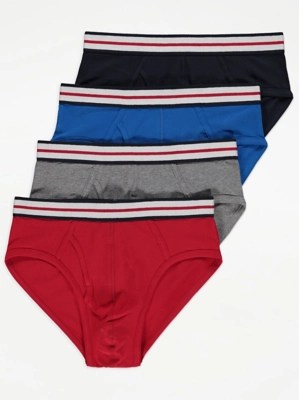 Striped Waist Briefs 4 Pack Men at ASDA