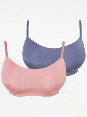 Padded Non Wired Comfort Bras 2 Pack Women at ASDA