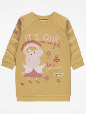 Peppa Pig Yellow Rainbow Sweat Dress Kids at ASDA