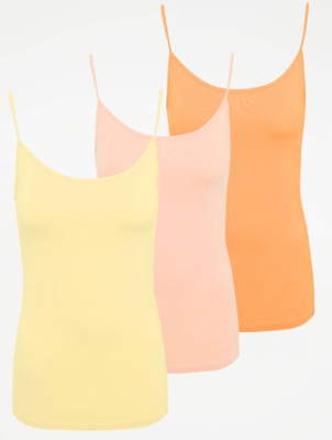 Jersey Cami Vest Tops 3 Pack Women at ASDA