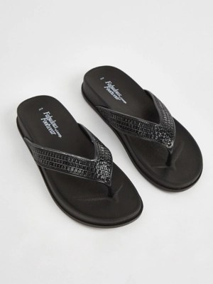 Black Platform Flip Flops Women at ASDA