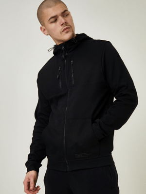 Black Zip Up Hoodie Men at ASDA