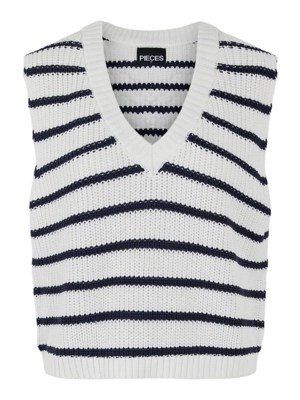 Pieces Striped Vneck Knit Vest Women at ASDA