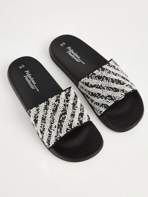 Bead Embellished Sliders Women at ASDA