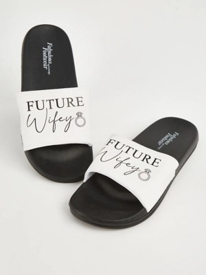 White Bridal Sliders Women at ASDA