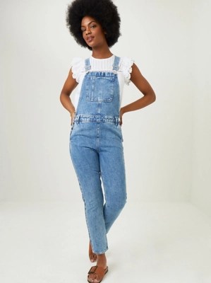 Light Blue Wash Denim Dungarees Women at ASDA