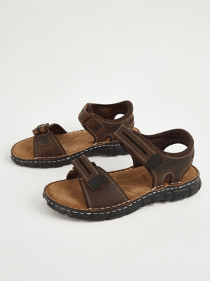Brown Leather Sandals Men at ASDA
