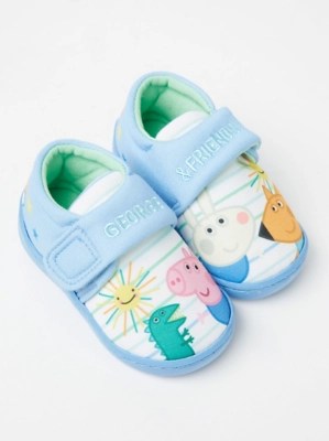 Peppa Pig Pig Blue Fullback Slippers Kids at ASDA