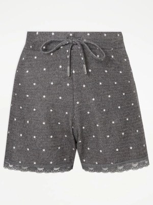 Charcoal Star Print Pyjama Shorts Women at ASDA