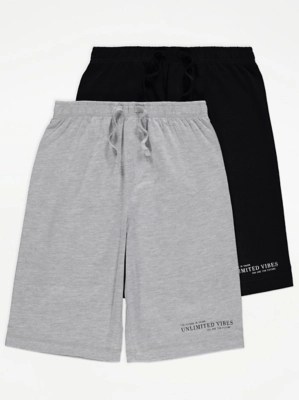 Unlimited Vibes Pyjama Shorts 2 Pack Kids at ASDA